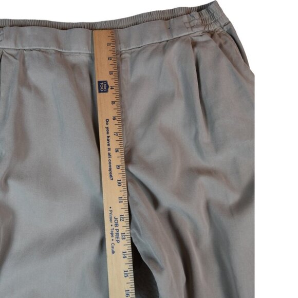 COS XL Relaxed Fit Tapered Pants Tan Cotton Lyocell Elastic Waist Minimal *Flaw* - Picture 3 of 10